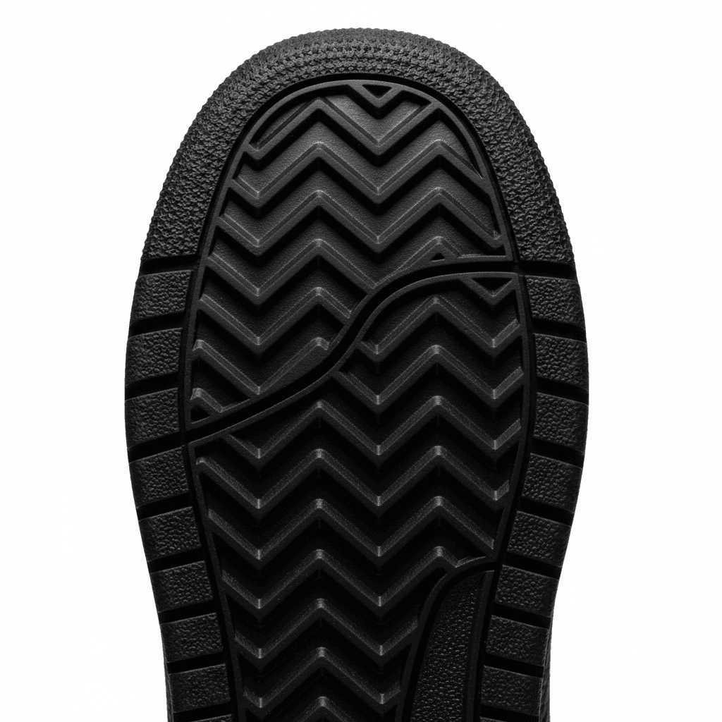 Fresh new sole with full tread pattern after professional resoling